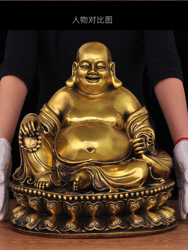 特大号坐莲布袋佛弥勒佛摆件招财客厅玄关装饰品家用佛堂寺庙供奉 1.