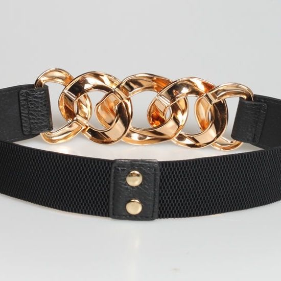 装饰腰带女简约金属链条装饰腰封配裙子小铁环松紧弹力皮带百搭束腰带