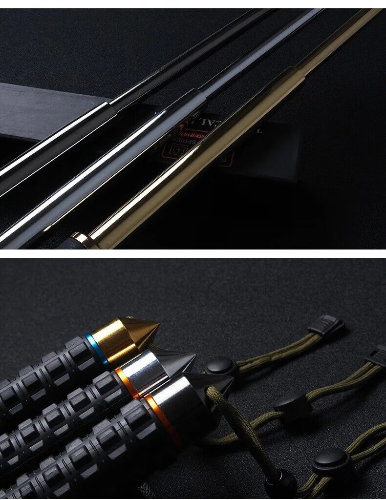 甩棍伸缩棍甩棒防身棍车载自卫用品战术防身棒救援装备 26寸炫彩色