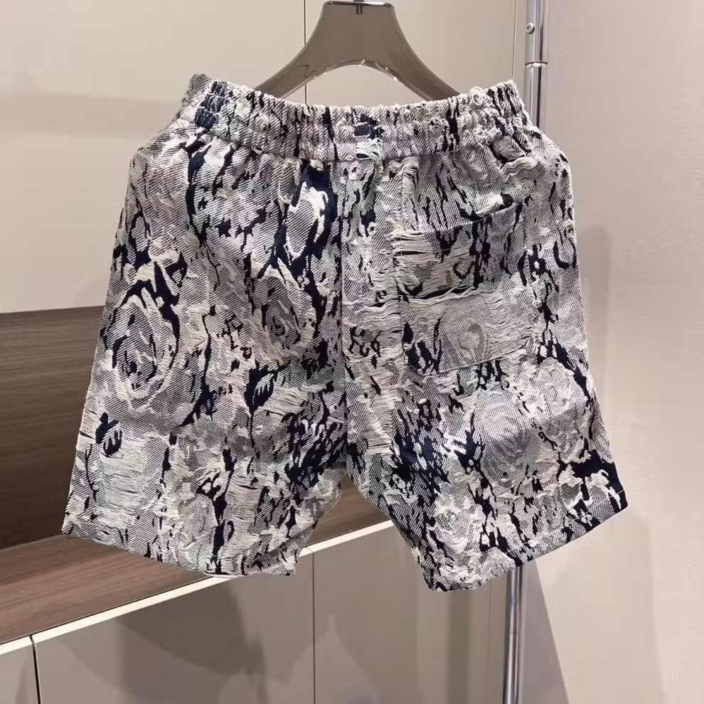 High-end Floral Denim Shorts Men's 2026 Summer Fashion Versatile Loose Blue And White Porcelain Five-point Pants Casual Pants, Color 28_viptrois.com