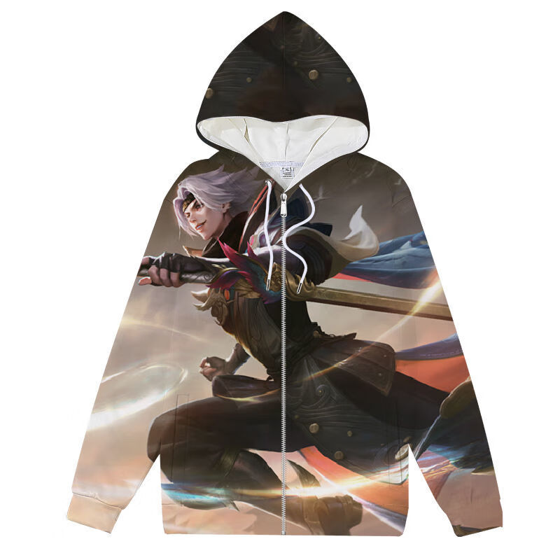 裳厢记神威马超衣服 王者荣耀卫衣男拉链加绒宽松中小学生儿童秋冬季