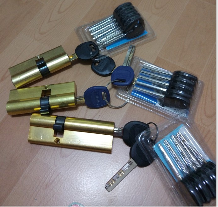 舒昂防盗门ab级锁芯铝包铜6065-90mm通用锁芯偏芯大门锁芯通用型 铝包