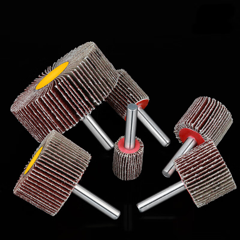 带柄叶轮百叶轮砂布磨头带柄百叶磨头带柄页轮打磨头除锈20-30mm 直径