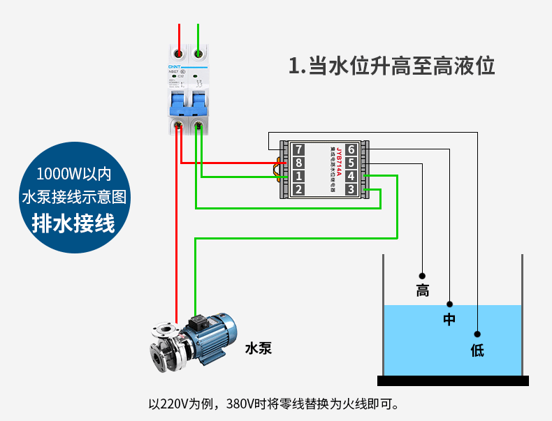继电器 全自动水位控制器 液位控制器水泵开关水塔水池500米 三色探头