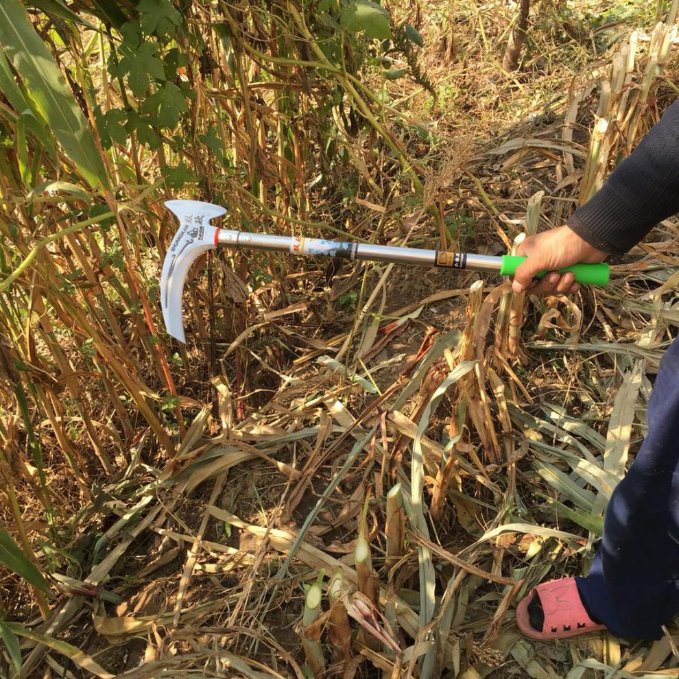 双镰刀割草刀农用水草刀长柄加长割玉米水稻芦苇柴刀户外开路刀 长柄