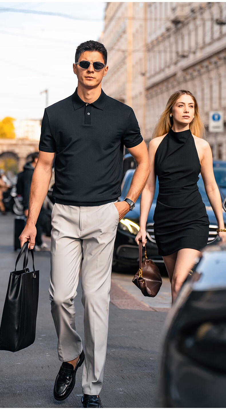 Mr.Bu Exquisite Collar Short Sleeve Men's Polo Shirt 2026 Spring New Simple High-End Dark Men's Top 2