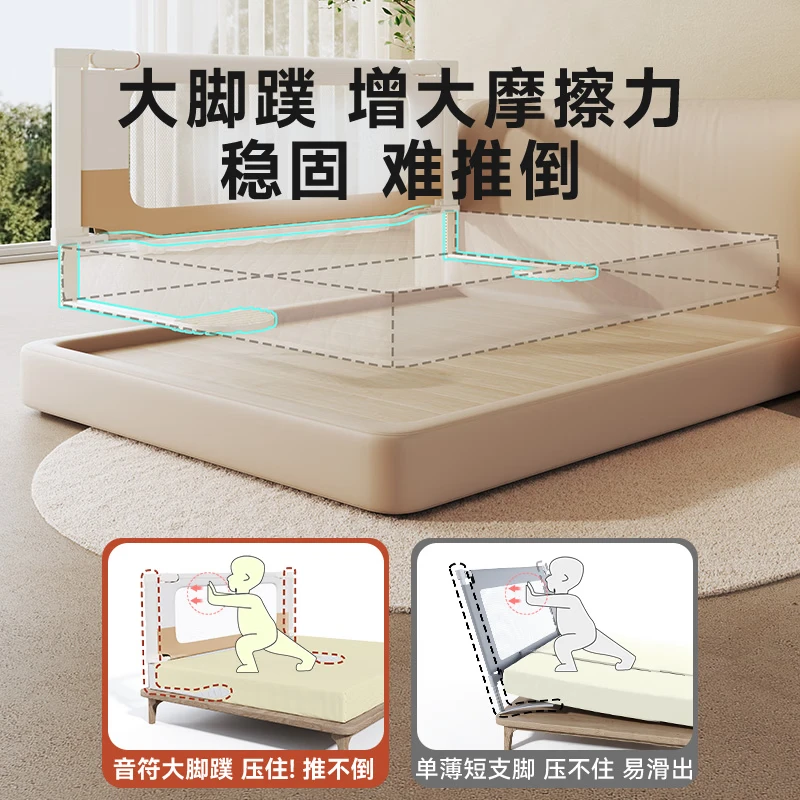 innotruth bed fence, baby fence, single-sided baby anti-fall guardrail, tatami, single-sided baffle, infant and toddler [bed end] 8th generation lock bed upgrade model - 1.5-meter single-sided installation thumbnail 6