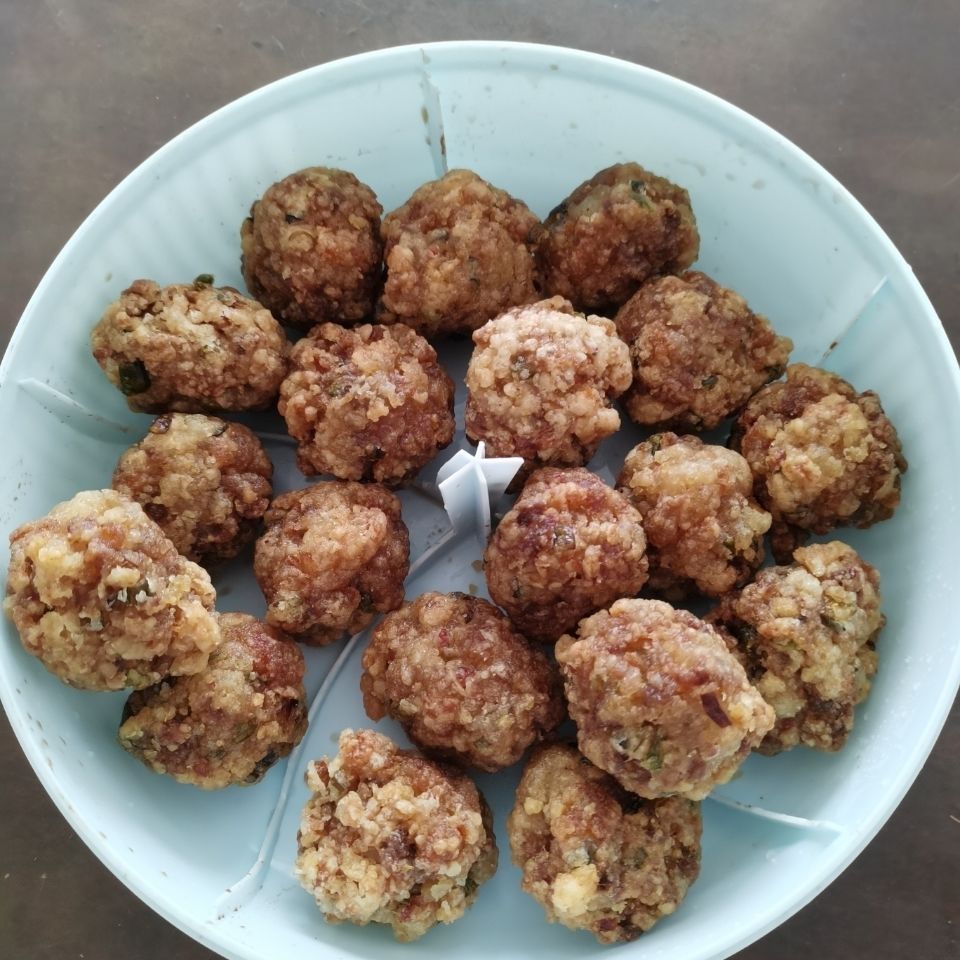 广东梅州梅县丙村炸香开锅肉丸肉圆猪肉丸木薯丸客家小吃火锅食材 2斤