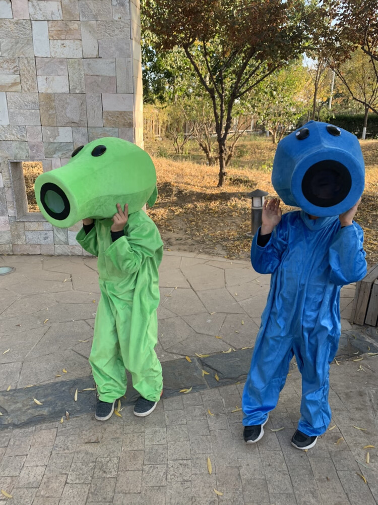 植物大战僵尸向日葵豌豆 六一儿童万圣节cos玩偶装扮道具头套衣服