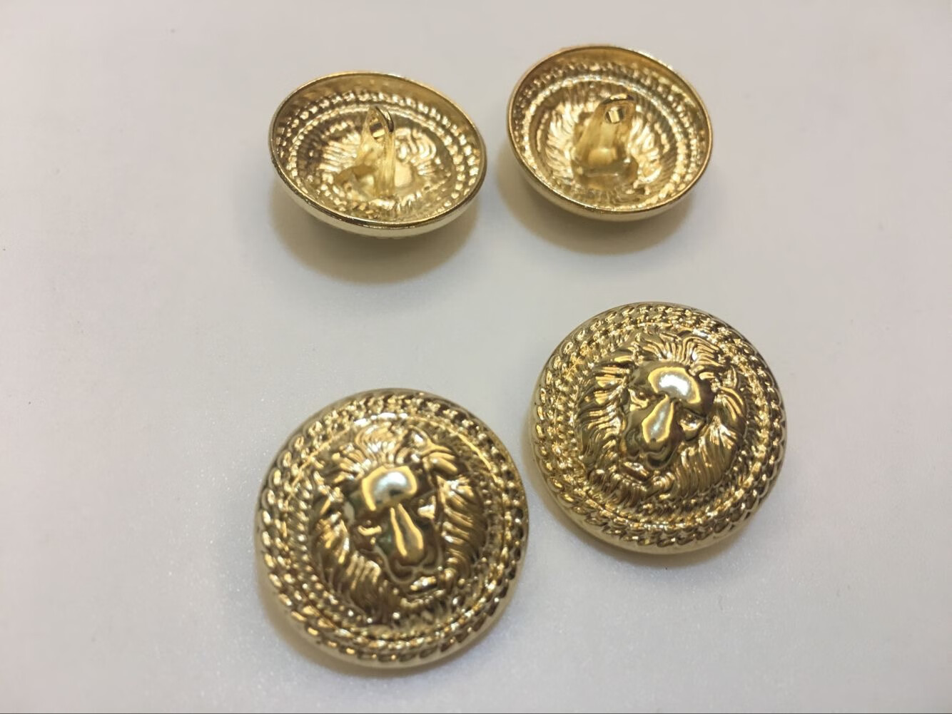 手缝金属色狮子头纽扣子西装圆形风衣百搭衬衫大衣装饰 经典巴尔曼