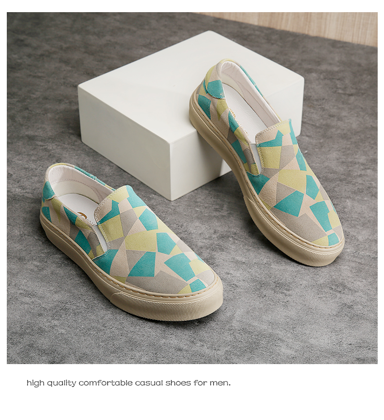 帕达索2022新款迷彩拼色休闲鞋一脚蹬男鞋低帮轻便懒人鞋220282pb