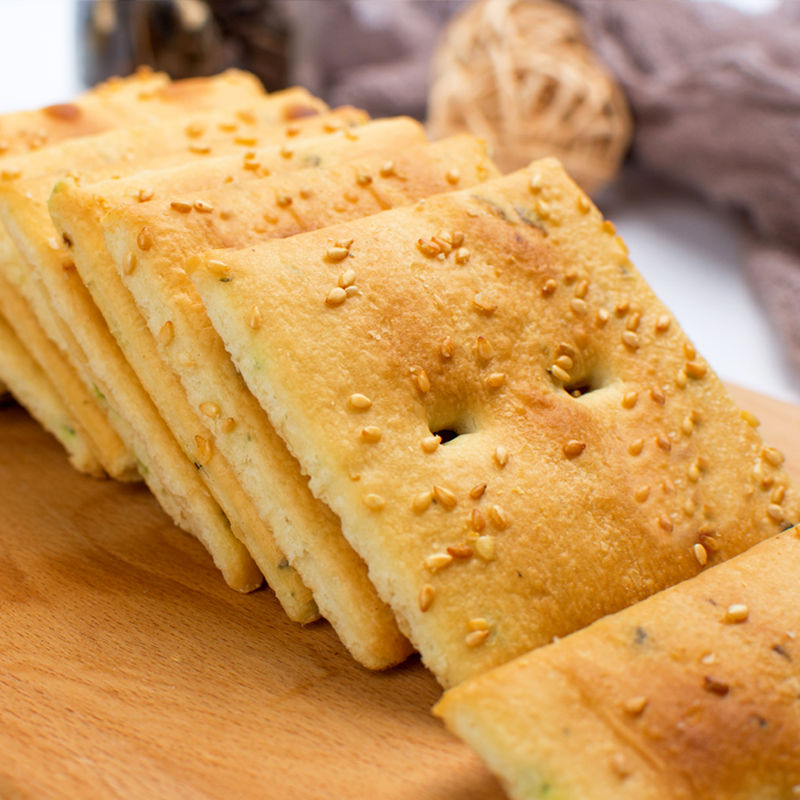 永嘉利咸味千层香葱味发酵饼干1斤装办公室休闲零食千层脆 1斤装