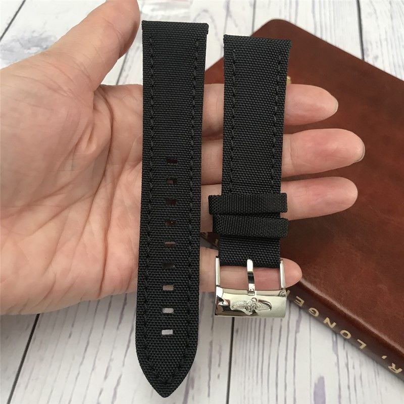 官方旗舰百年灵帆布表带原装黑鸟侦察机复仇者级海洋男手黑色黑色扣22