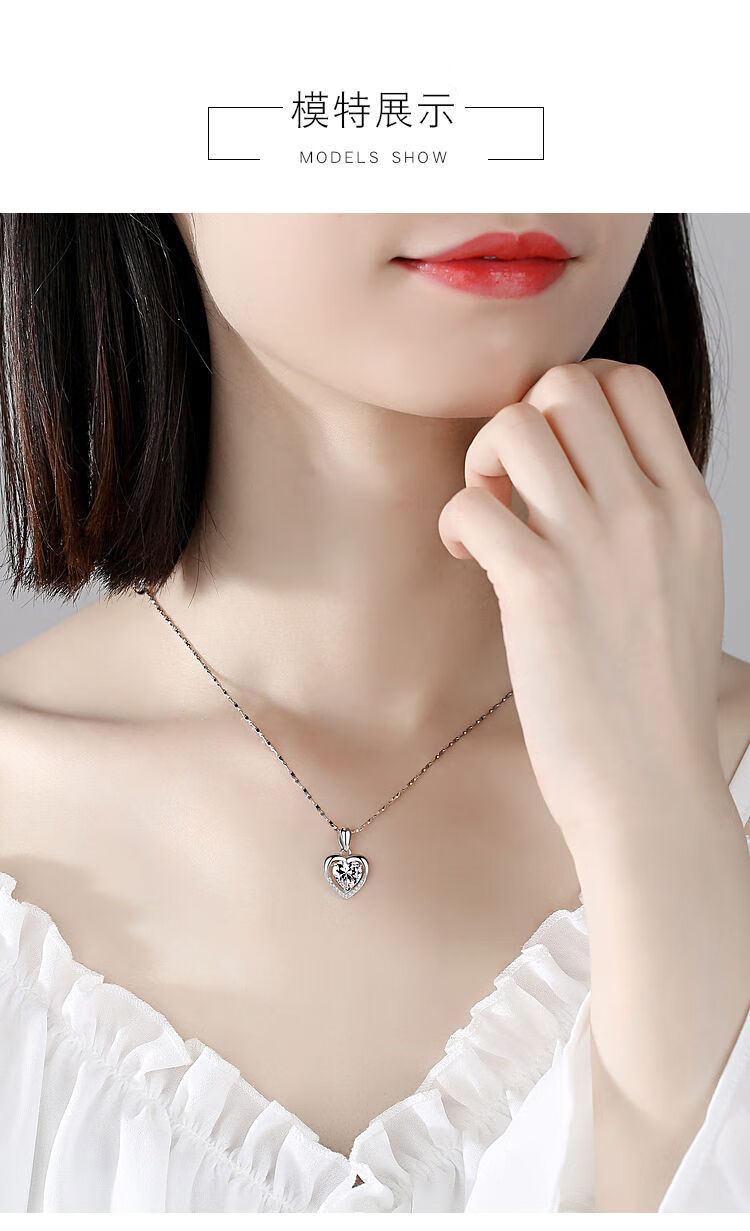 项链女s999银不掉色锁骨链高级感情人节送女友生日礼物送老婆999项链