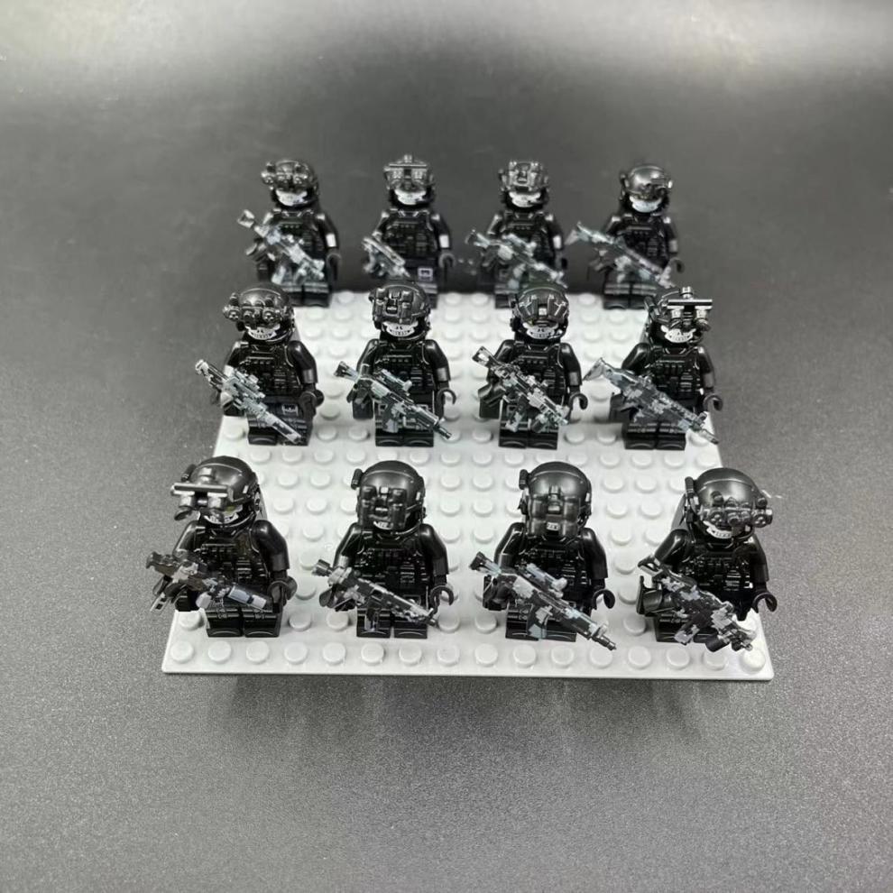 乐高lego兼容人仔12人反恐幽灵警察部队特种兵小人偶男生拼装积木人仔