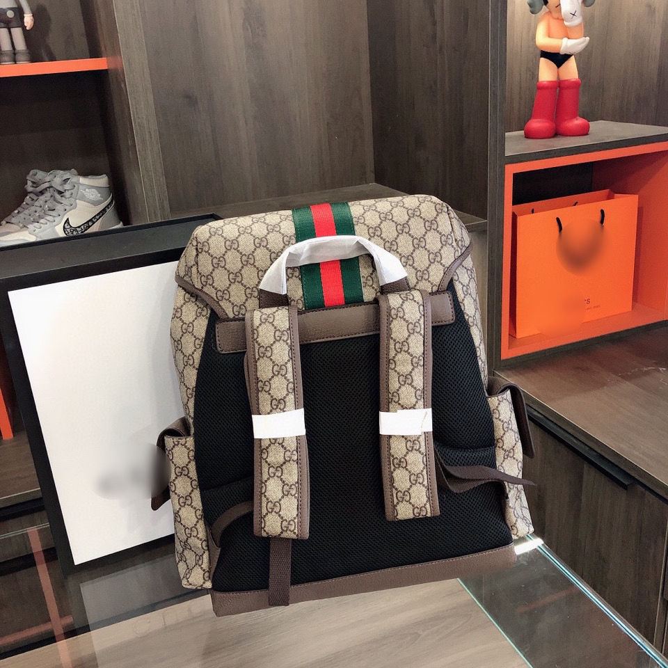 酷奇2021新款双肩包背包旅行包休闲包gg男包包大容量高端印花双肩包