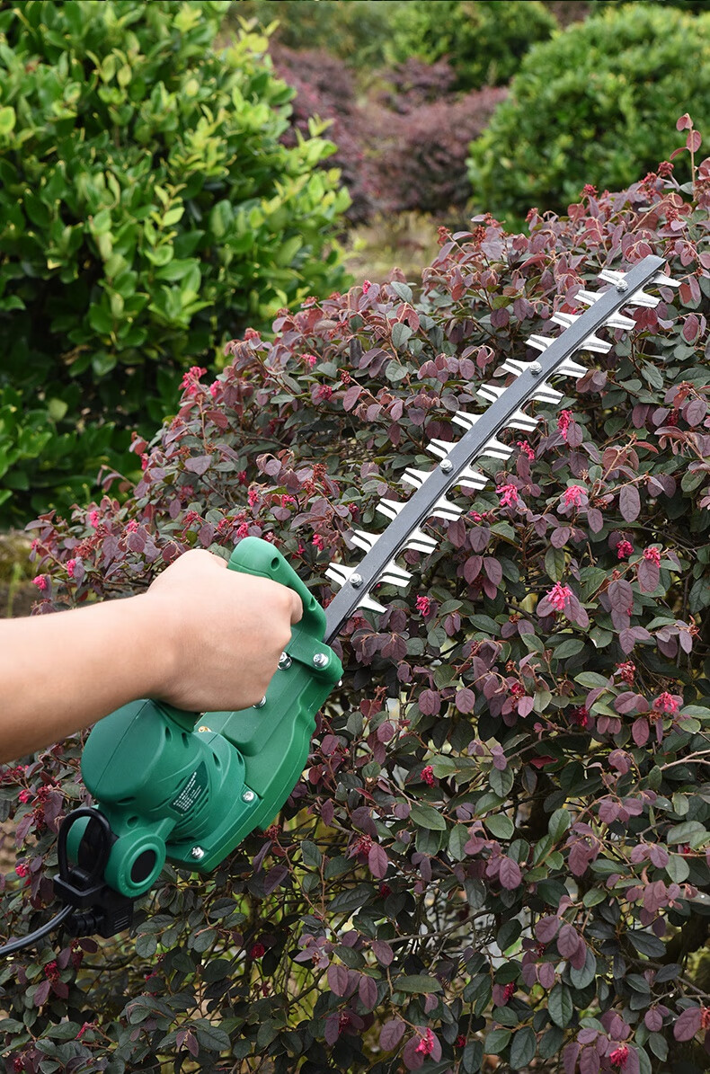 电动绿篱机充电式直刀弧形弯刀球树锂电修剪机园林绿化篱笆剪 弧形