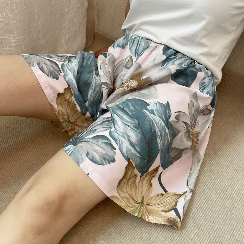夏天女士外穿大裤衩睡裤女夏棉绸绵绸居家短裤宽松棉薄款棉大裤衩大码