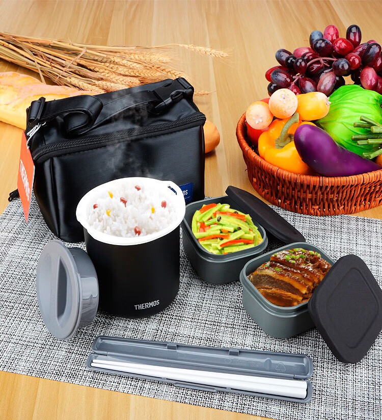 膳魔师(thermos)【日本原装进口】保温饭盒便当盒饭菜盒304不锈钢密封