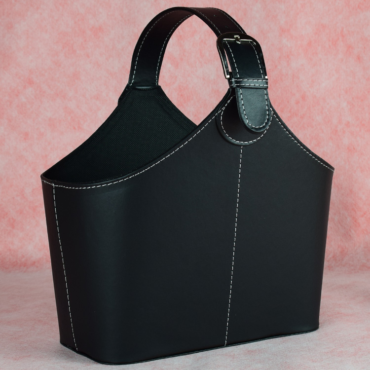 皮革礼品篮子皮质储物收纳篮手提水果篮圣诞春节送礼篮红酒皮篮子大号