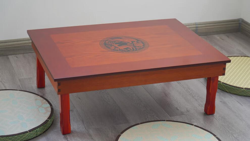 韩国小饭桌韩式炕桌朝鲜族饭桌餐桌折叠桌圆桌懒人桌韩国飘窗印花小桌