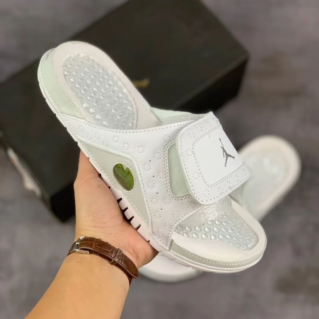 夏季拖鞋男代情侣拖鞋魔术贴沙滩鞋外穿按摩防滑一字拖鞋 aj13纯白 36