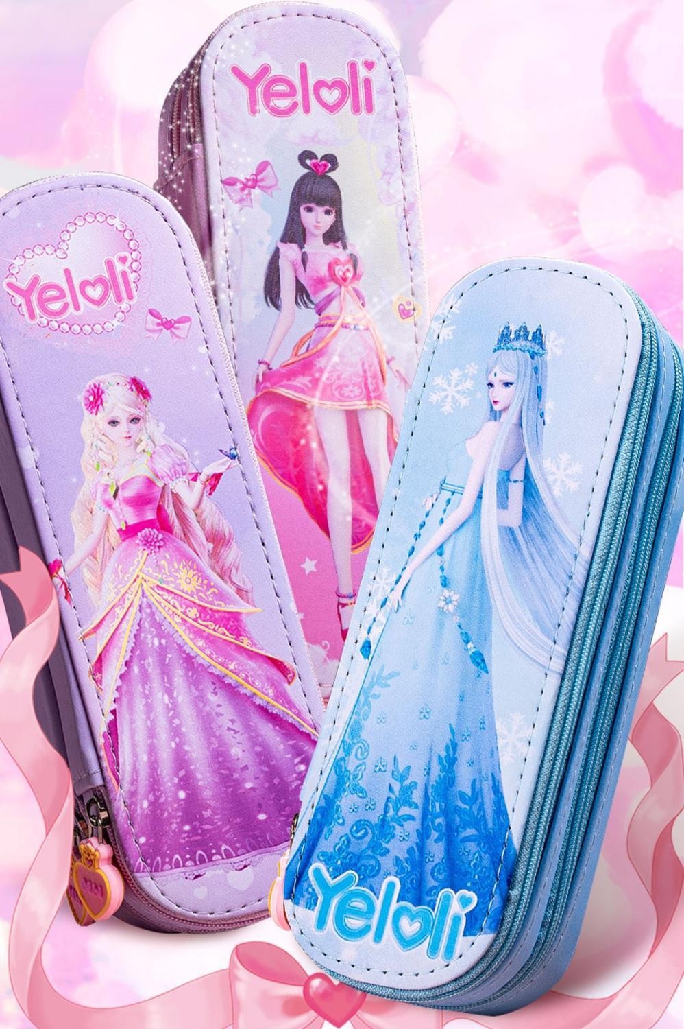 叶罗丽笔袋双层笔盒少女心女孩多功能笔袋大容量创意小学创意文具盒