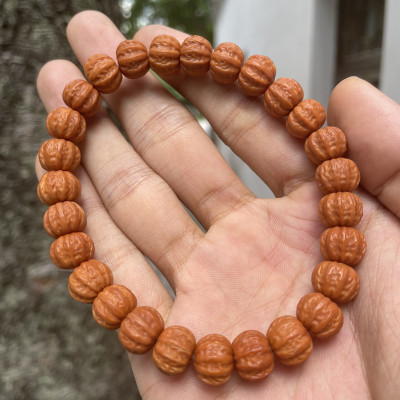 七夕情人节礼物小尺寸京八棱手串猴头手串核桃矮桩手持佛珠男盘玩雕刻
