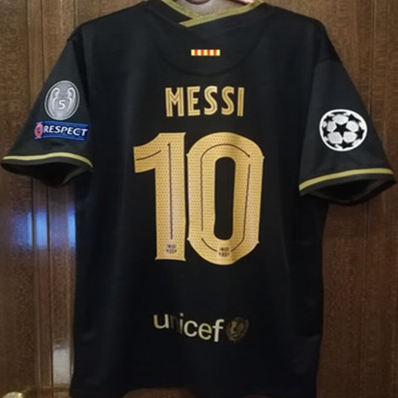 腾讯·体育官方阿森纳巴萨黑金球衣20-21赛季巴塞罗那客场欧冠黑色10