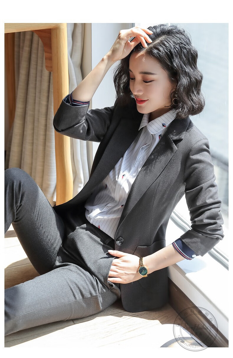 孙卉卉职业装套装女长袖小西装外套女时尚气质商务ol正装白领销售酒店