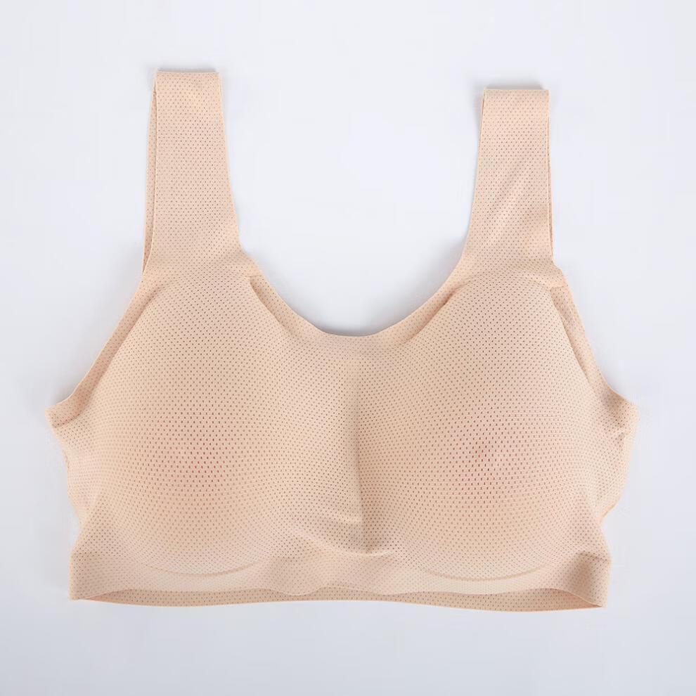 ae罩杯水滴形假乳房配内衣套装cd变装硅胶义乳背心内衣假胸情趣黑色