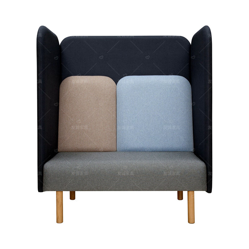 高靠背沙发卡座组合办公休息区餐厅咖啡厅设计师隐私休闲高背沙发