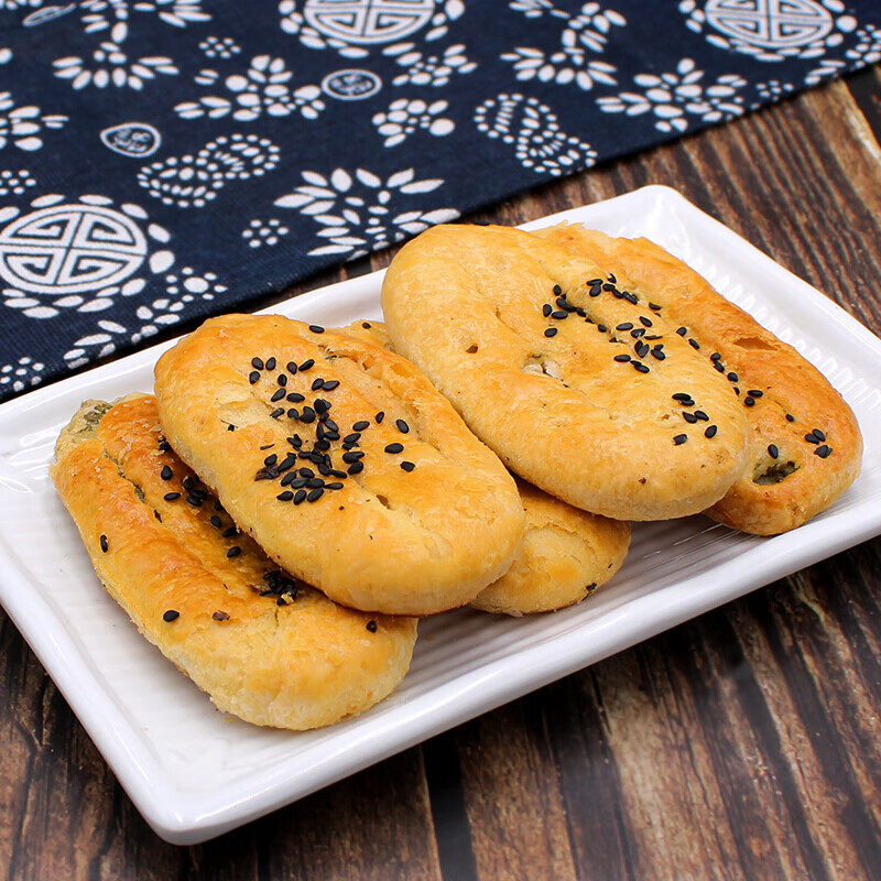 浙江特产鞋底饼千层椒盐酥饼鞋底酥传统糕点小吃零食500g 食500g