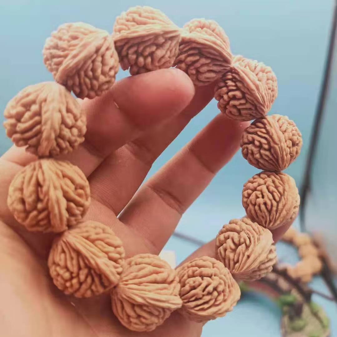 宝鸡龙纹核桃刺龙纹秦岭桃胡龙纹桃核文玩手串精品秦岭核桃手串依莲妃