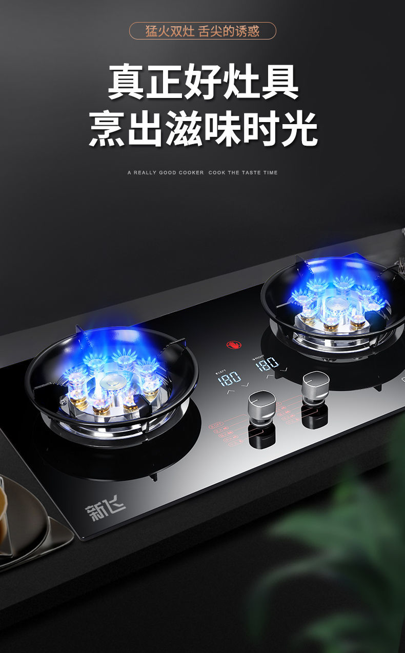 中燃宝燃气灶天然气新飞燃气灶双灶嵌入式天然气灶台式液化气灶家用