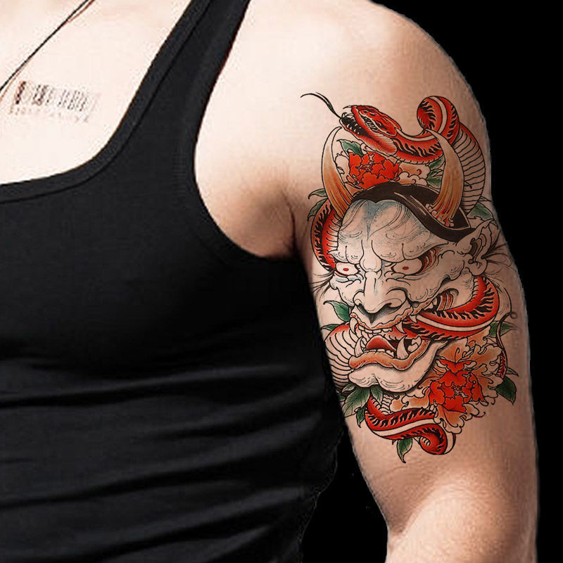 纹身贴半臂刺青蛇怪半浮世绘纹身贴花大图案仿真半潮一张