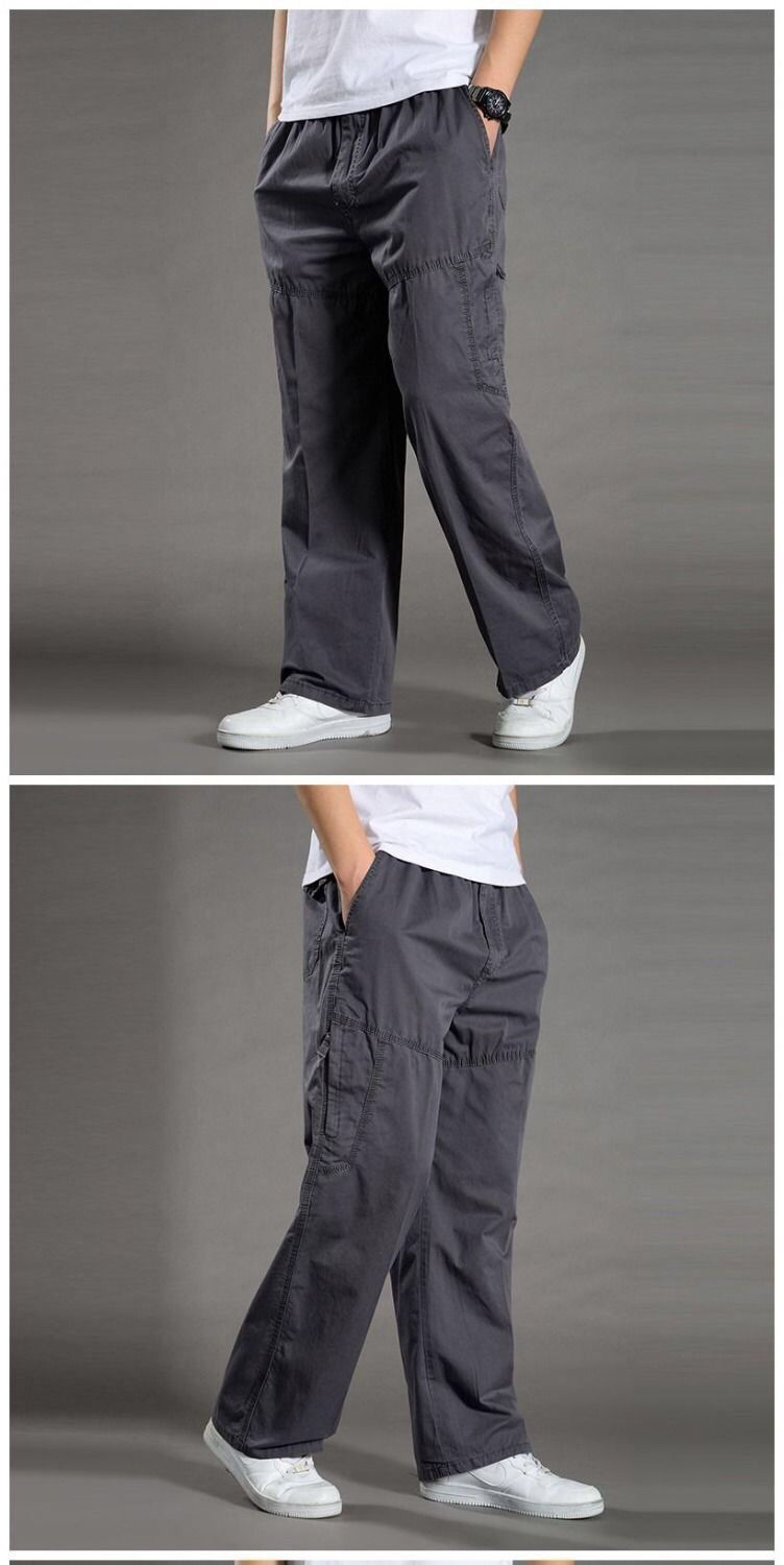 2020夏季薄款裤大码宽松男户外裤多口袋长裤子 228浅灰 3xl