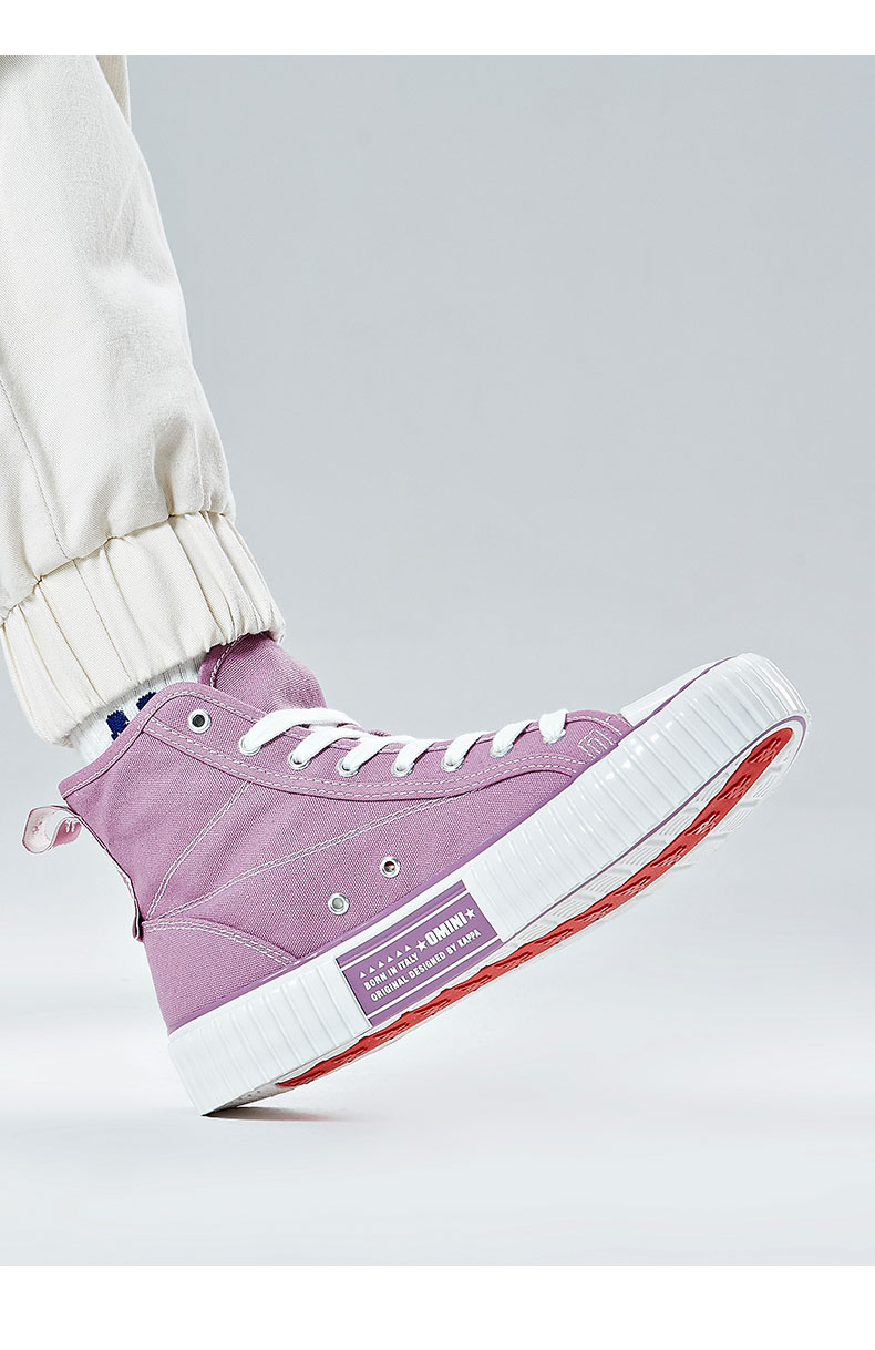 618预售kappa卡帕串标高帮帆布鞋情侣男女休闲板鞋运动饼干鞋小白鞋