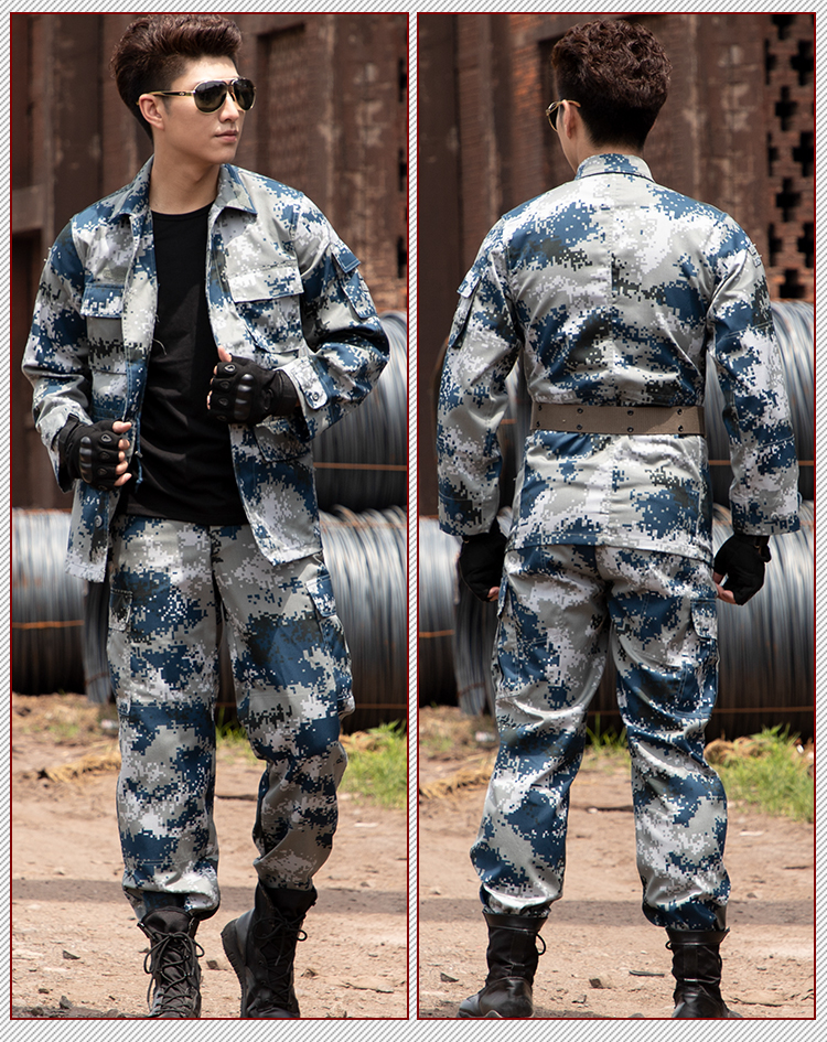 套装男空迷彩服秋冬加厚训练服套装军迷户外工作服套装空军迷彩服套装