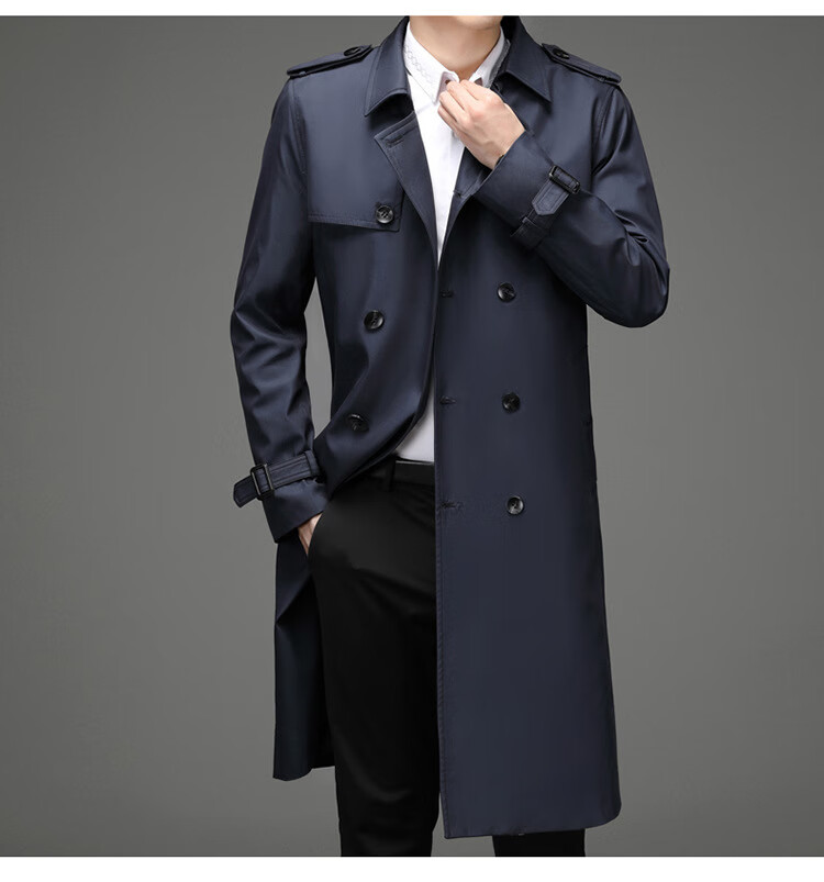 tillagello高端品牌轻奢侈品男装高档过膝长款风衣男韩版宽松翻领男士