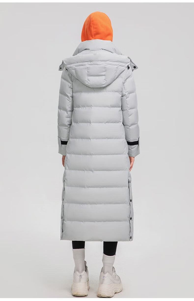 杰奥羽绒服女长款90%白鹅绒2022年新款冬季女装 大衣加厚外套连帽羽绒