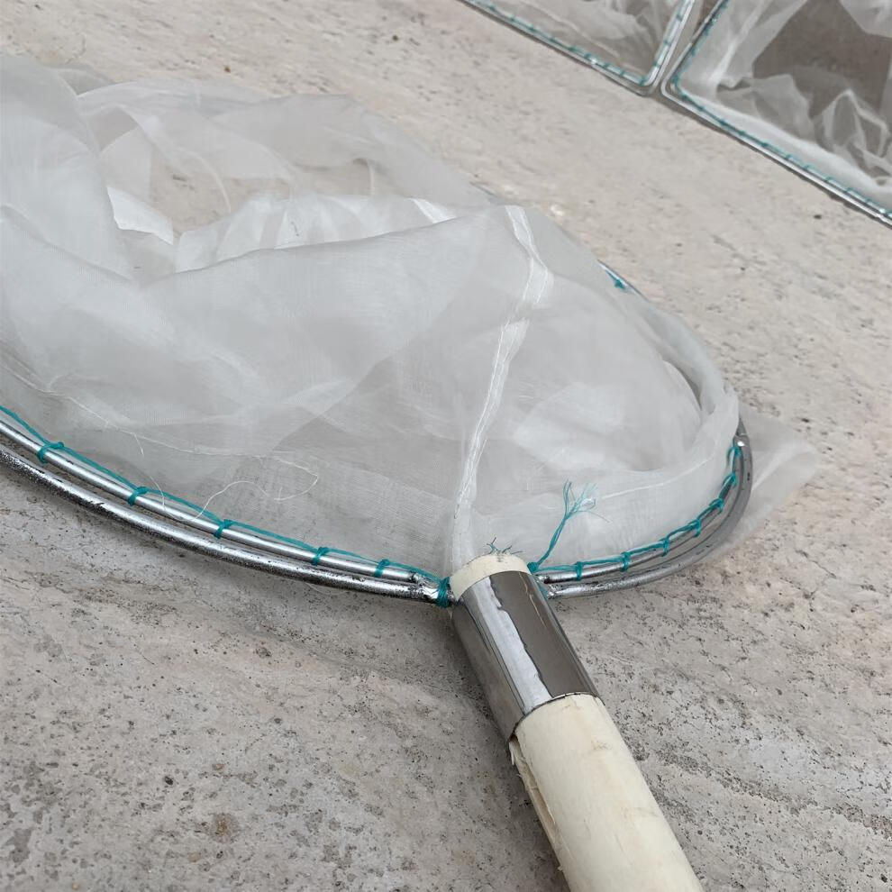 双框头防磨木把抄网100目密眼尼龙网抄捞虾网木把速干捞网不伤鱼抄网
