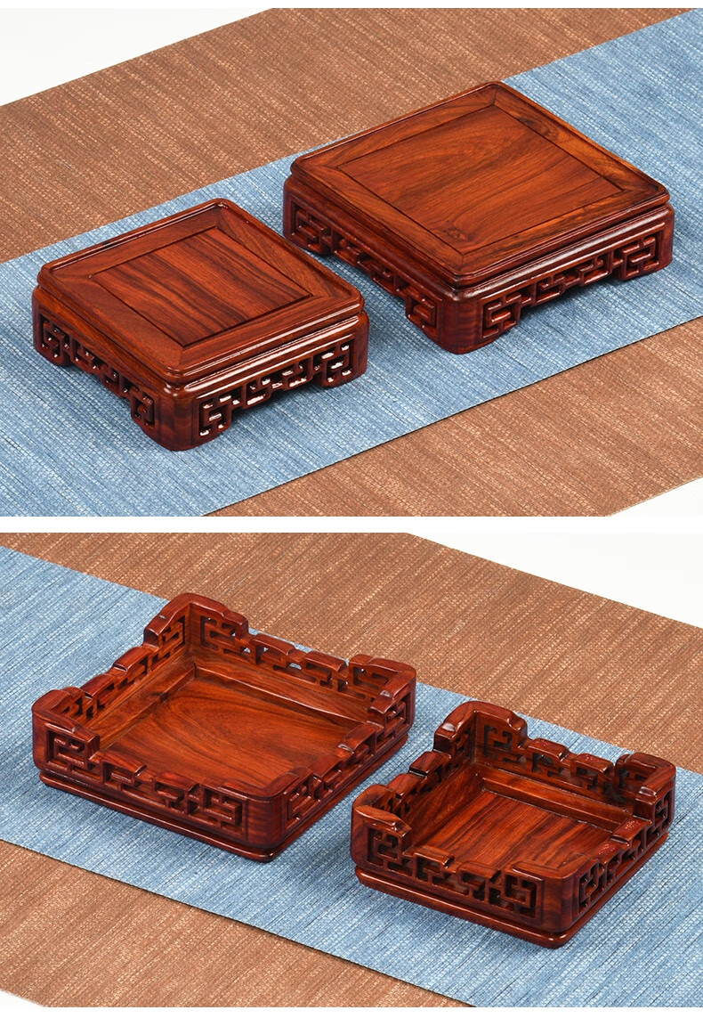 实木酒坛子底座 檀木底座红木摆件底座实木神像香炉石头鱼缸托茶壶