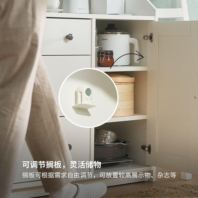 IKEA HAUGA double-door cabinet, storage cabinet, sideboard, simple and modern storage cabinet, storage cabinet, white sideboard, 140x84cm thumbnail 3