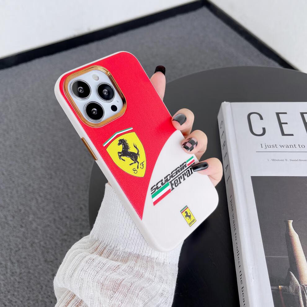 适用苹果14max手机壳iphone13pro克罗心电镀皮纹12硅胶套izw 古董白皮