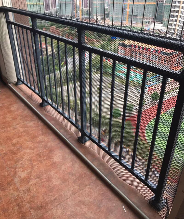 黑色塑料平网格儿童安全楼梯防护网阳台防猫跳楼家用安封窗网 方孔3.