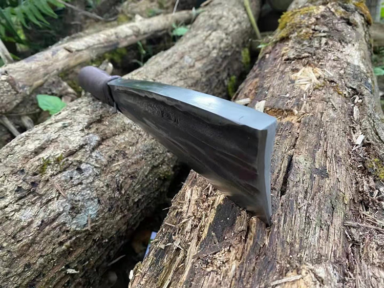 户撒砍柴刀弹簧钢纯手工锻打加厚加重户外砍树开路山刀家用斩骨刀灰色