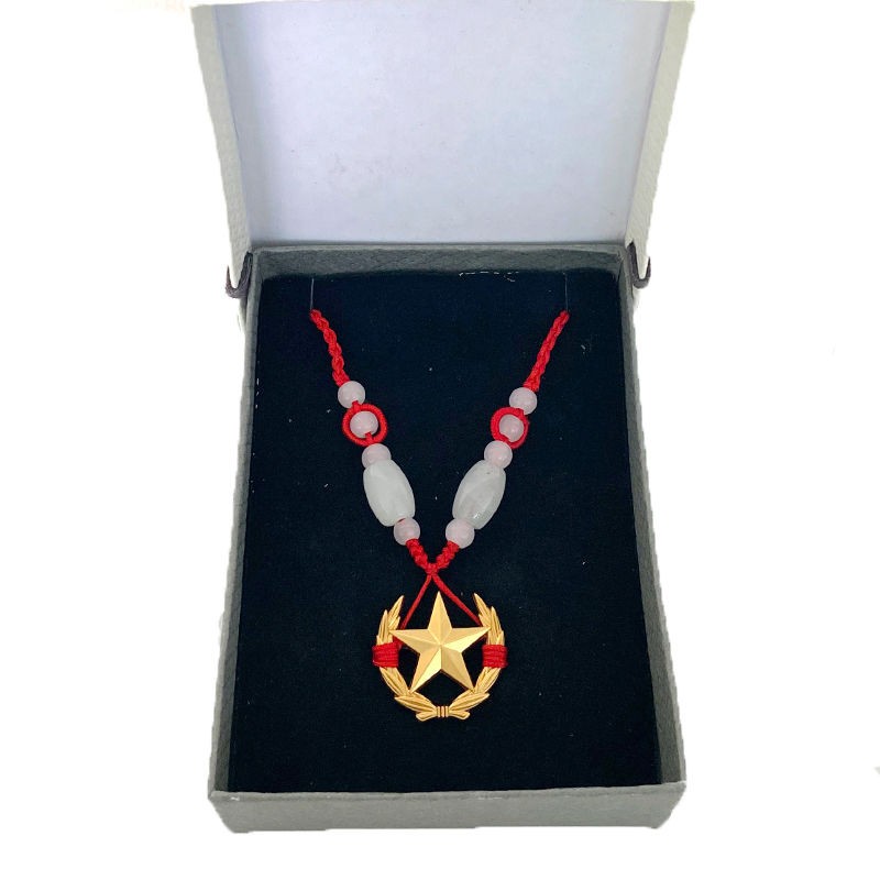 橄榄枝项链领花项链兵哥哥红绳手工编制玉珠饰品军恋礼物军旅饰礼品