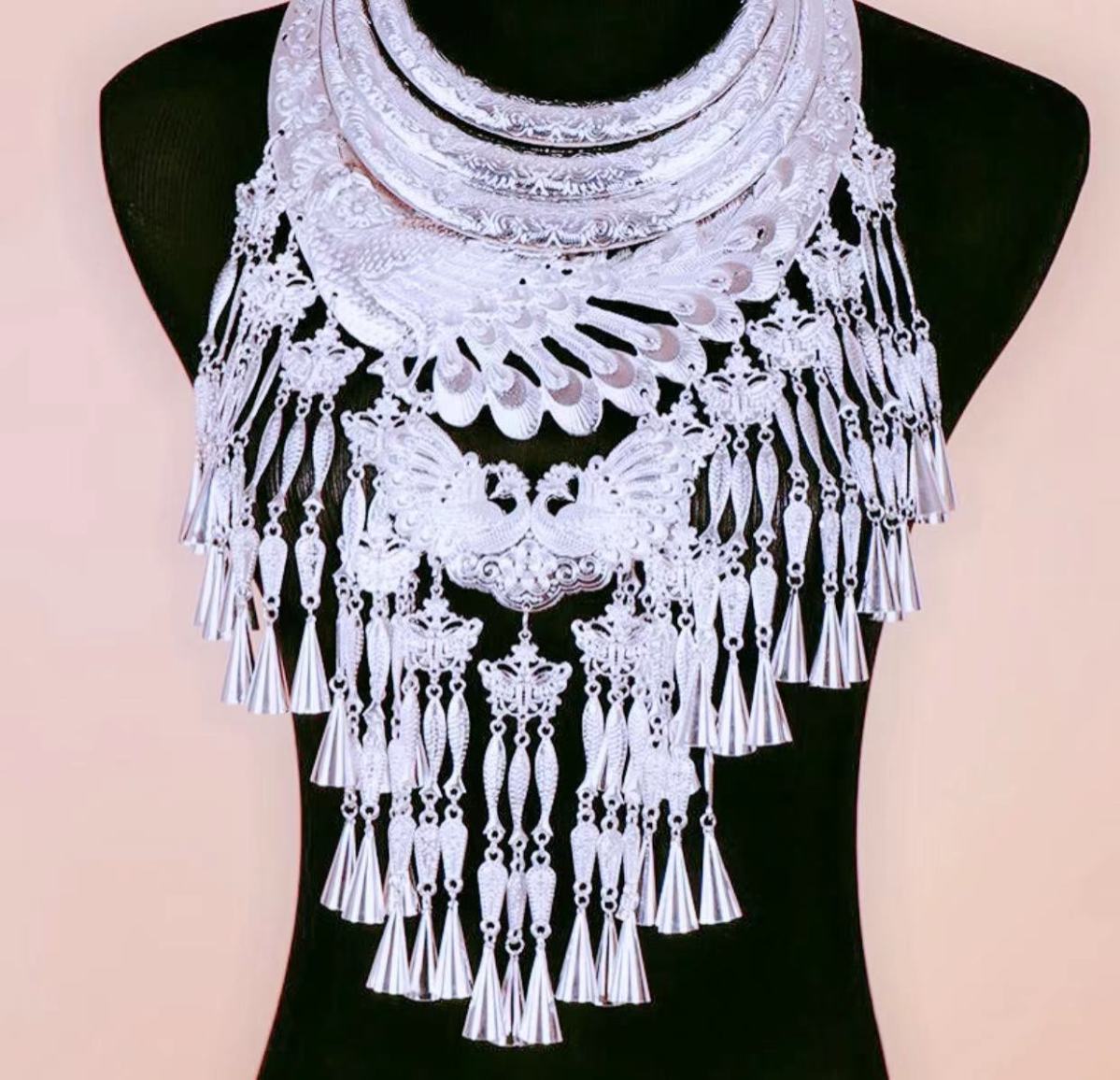 liyan新款少数民族项圈苗族项圈镀银女项圈苗族特色苗银项链民族饰品