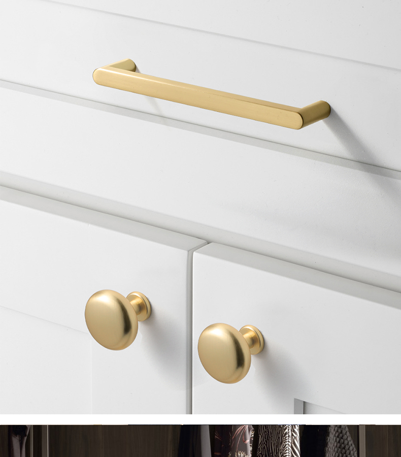 鸿央拉丝金色拉手衣柜门把手简约柜门抽屉小拉手衣柜现代轻奢单孔a款